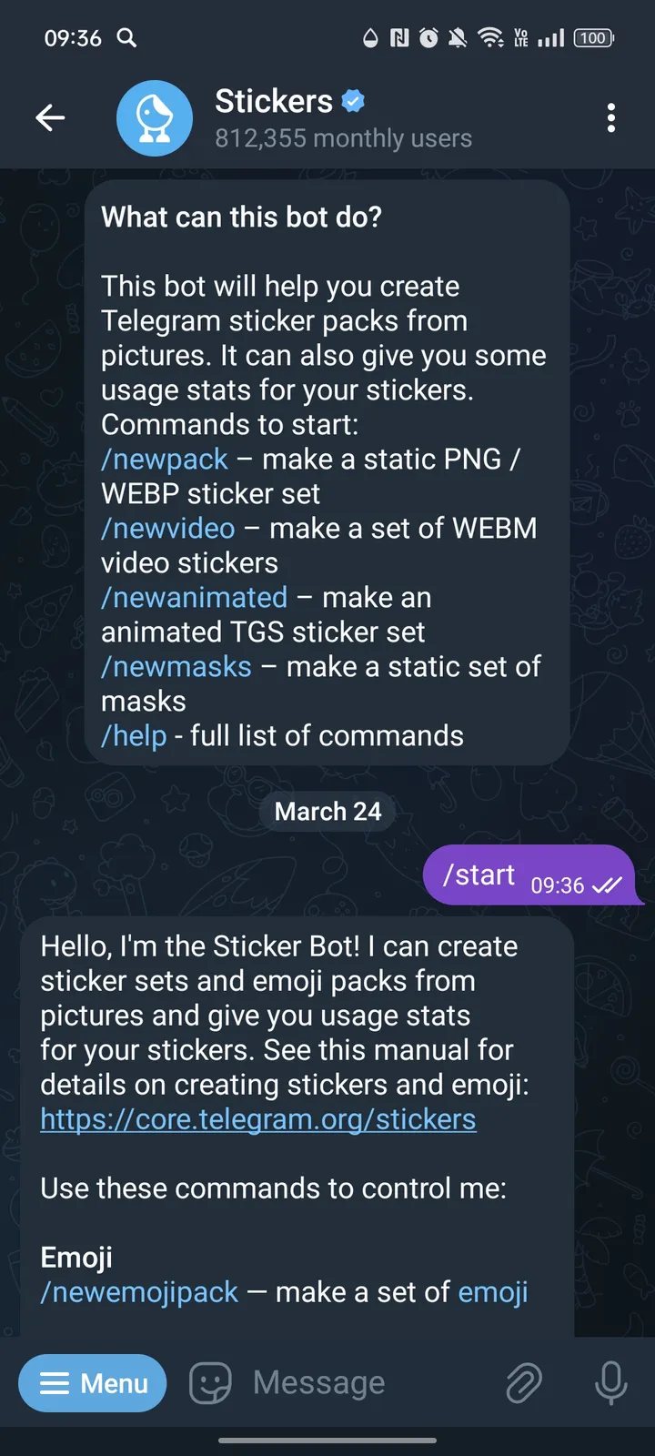 Stickers Bot — Screenshot 1