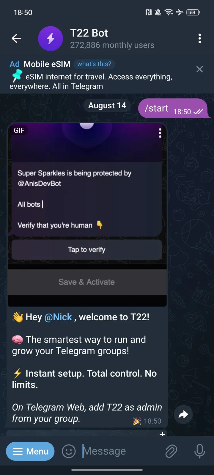 T22 Bot — Screenshot 3