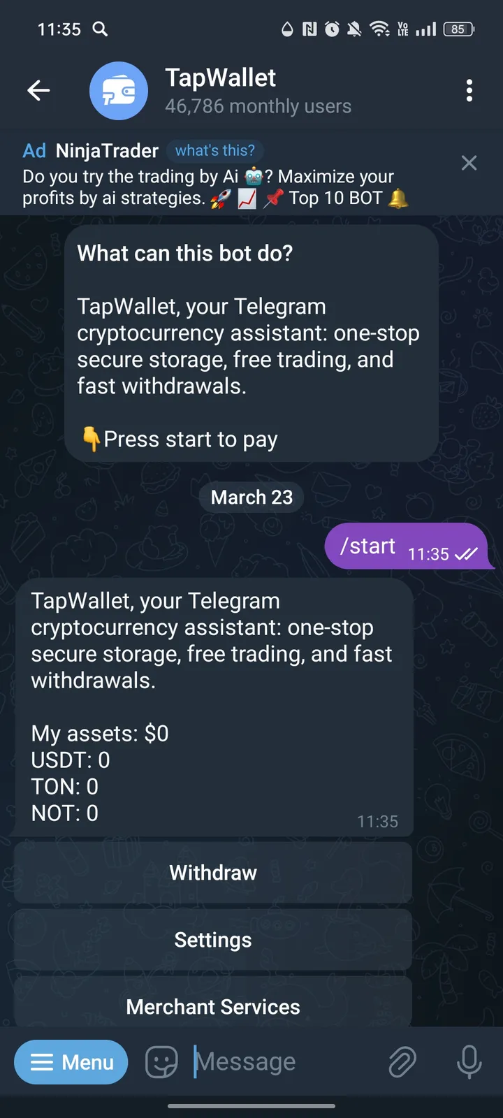 TapWallet — Screenshot 1