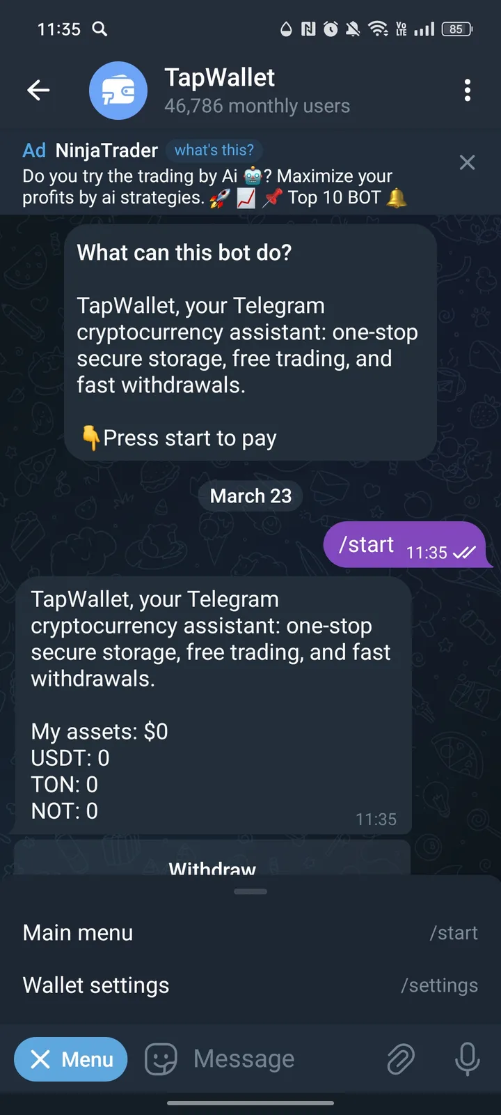 TapWallet — Screenshot 2