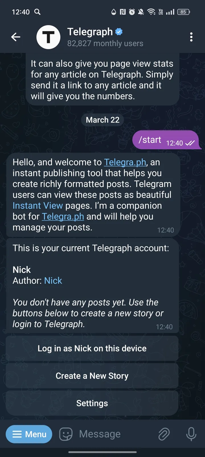 Telegraph — Screenshot 2