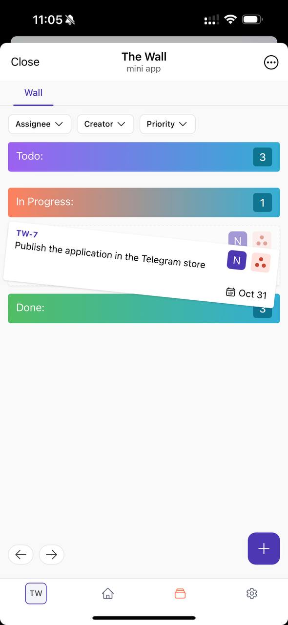 The Wall | Task Manager — Screenshot 1
