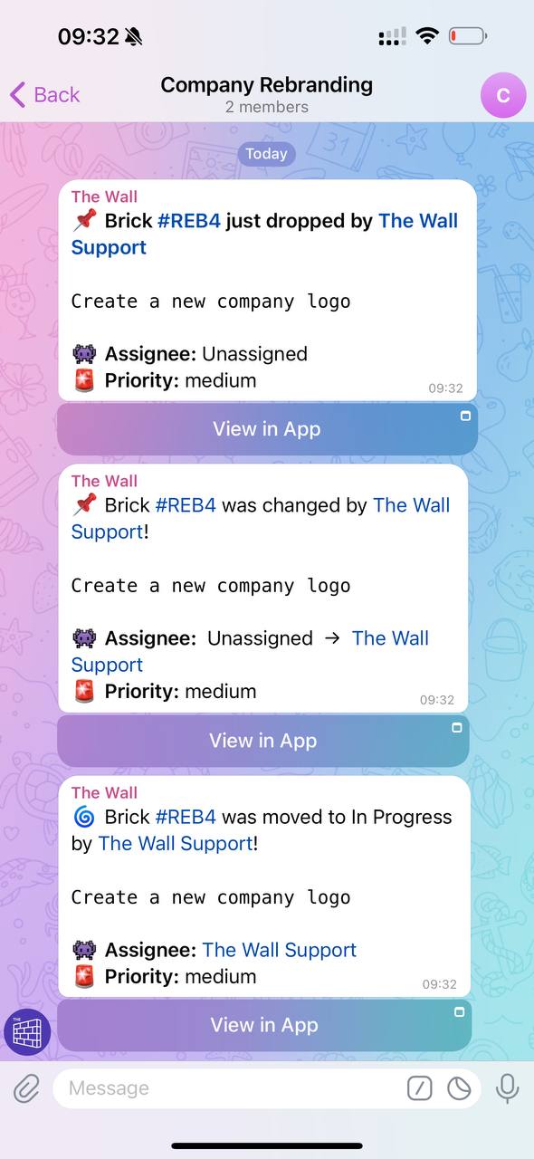 The Wall | Task Manager — Screenshot 2