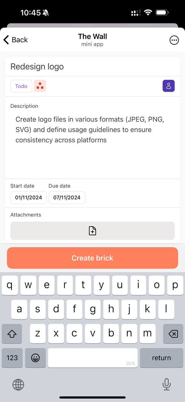 The Wall | Task Manager — Screenshot 5