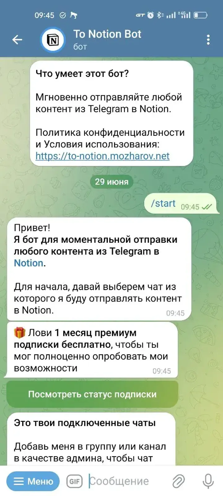 To Notion Bot — Screenshot 3