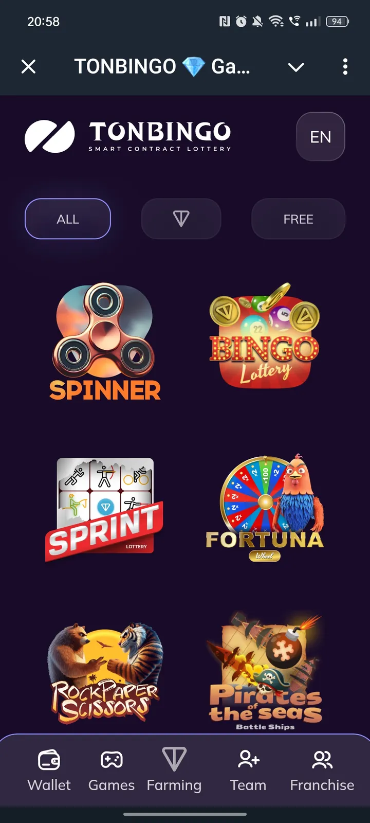 TONBINGO 💎 Games — Screenshot 1
