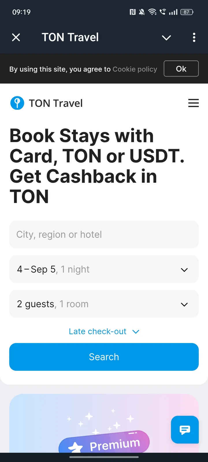 TON Travel — Screenshot 1