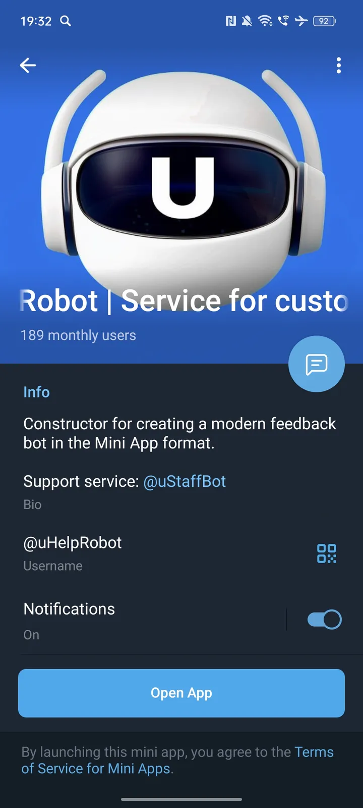 uHelpRobot | Service for customer support and communication — Screenshot 4