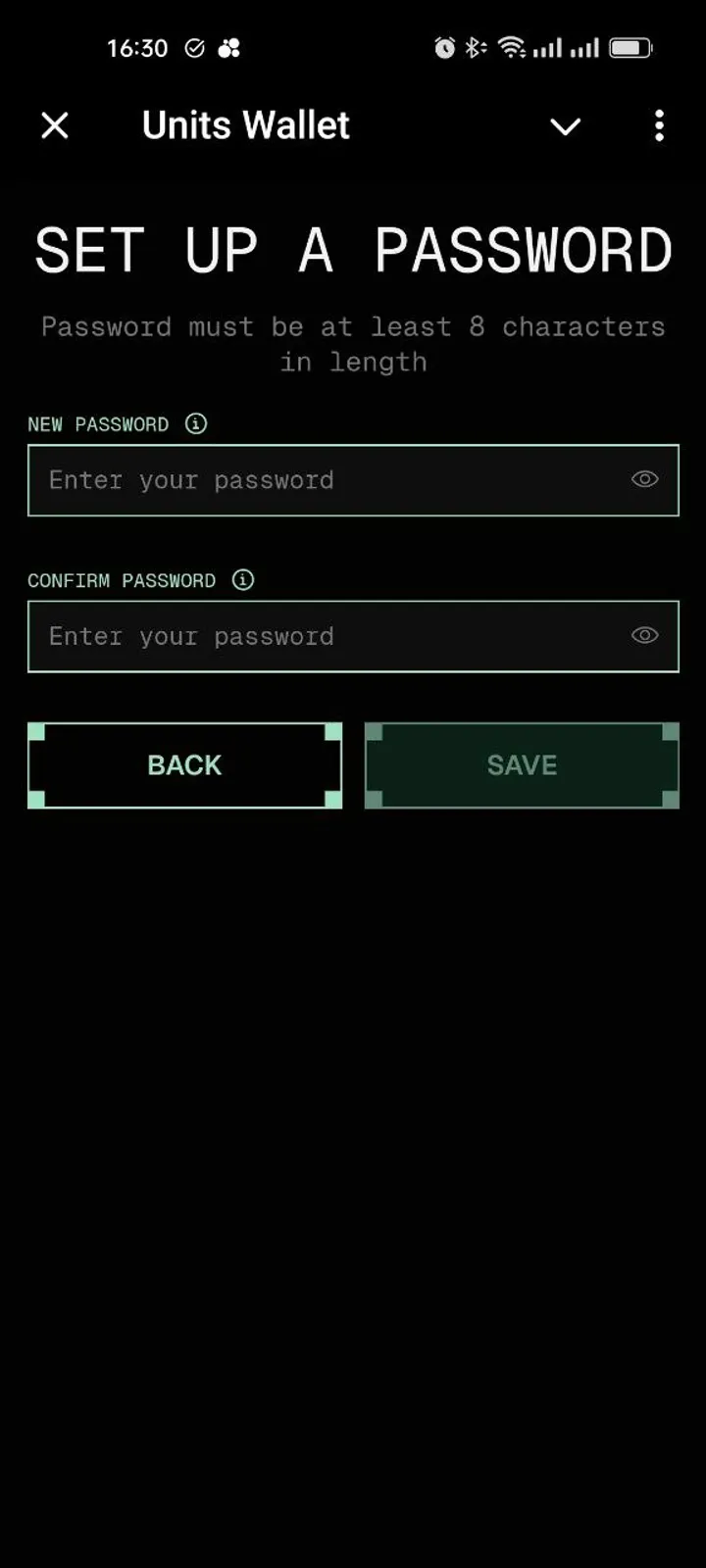Units Wallet — Screenshot 1