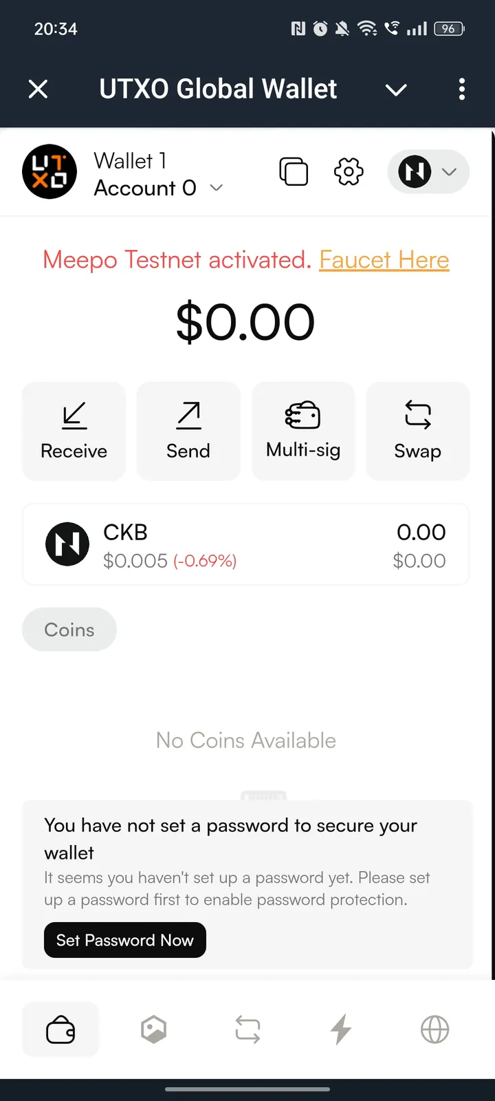 UTXO Global Wallet — Screenshot 1