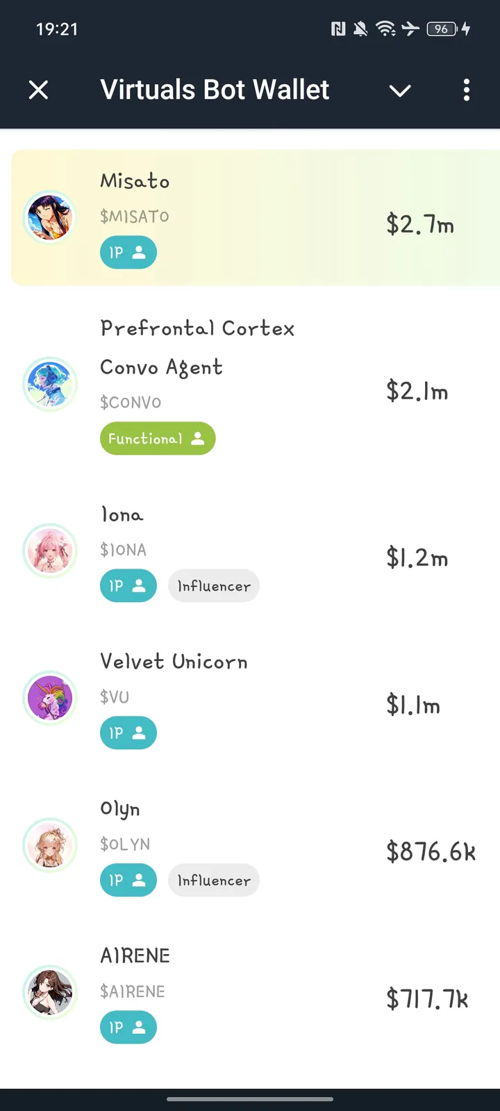 Virtuals Bot Wallet — Screenshot 2