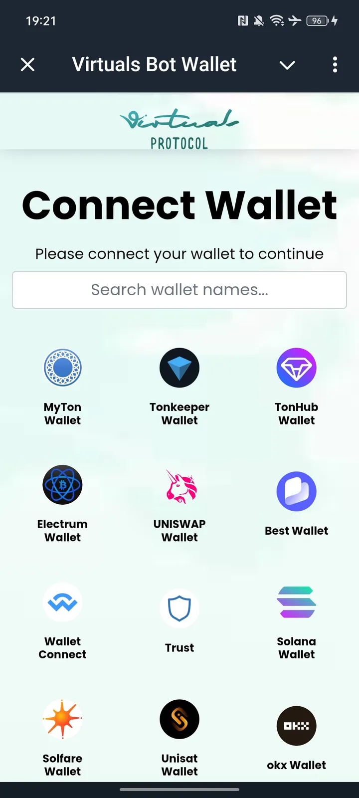Virtuals Bot Wallet — Screenshot 3
