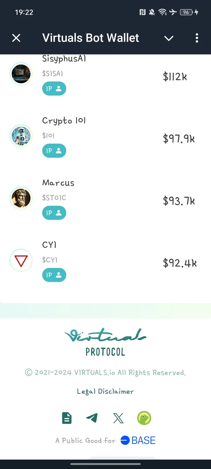 Virtuals Bot Wallet — Screenshot 4