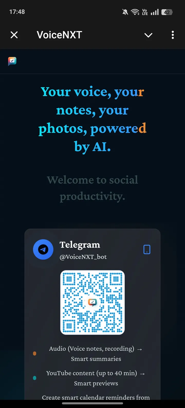 VoiceNXT — Screenshot 1