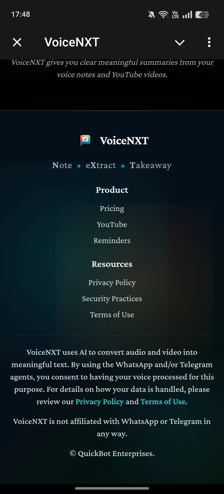 VoiceNXT — Screenshot 4