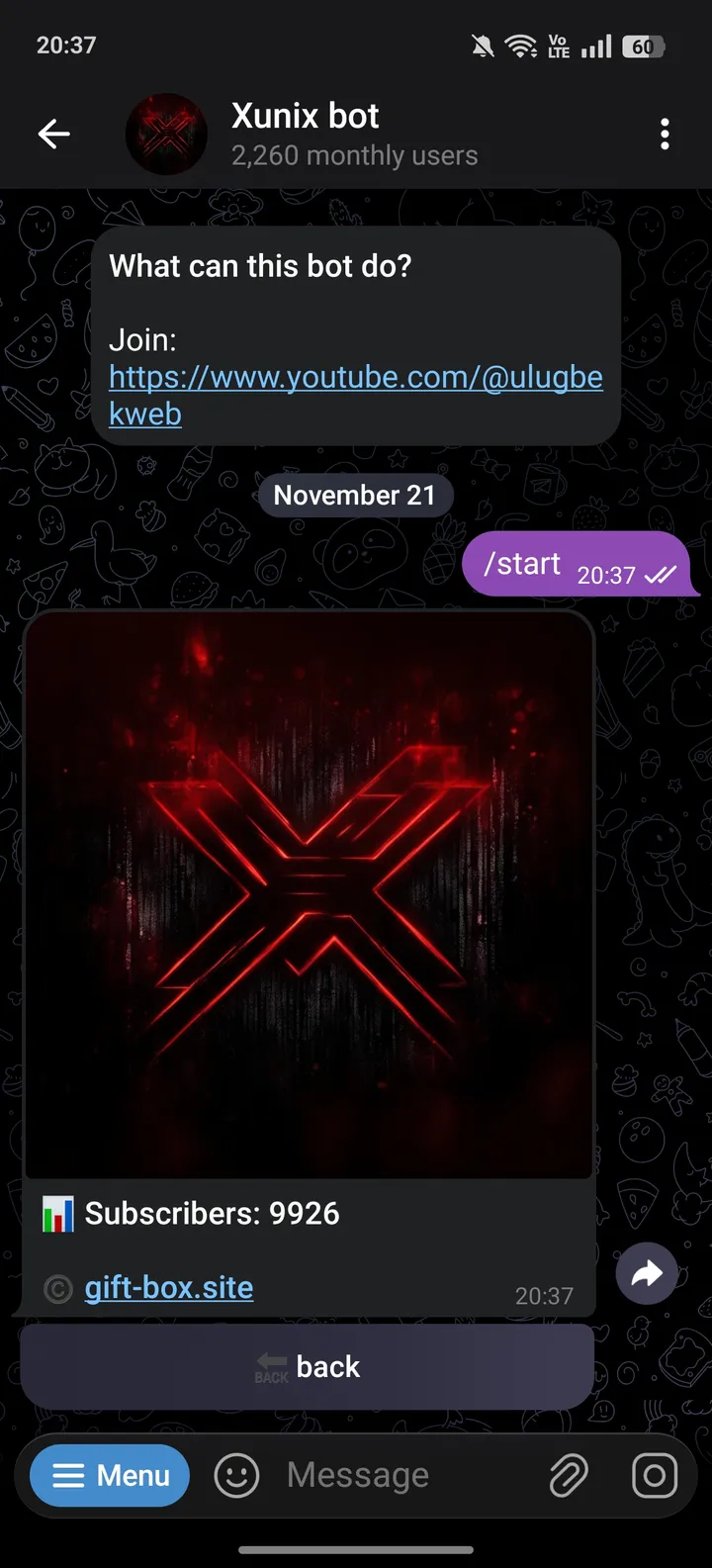 Xunix bot — Screenshot 3