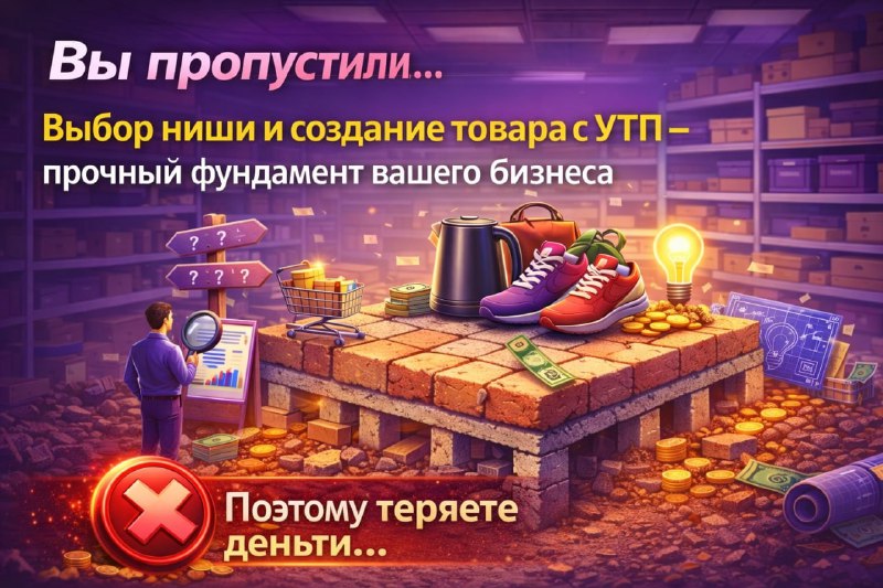 Вы пропустили самый важный шаг  Вчера был эфир про выбор товара и ниши. И это...