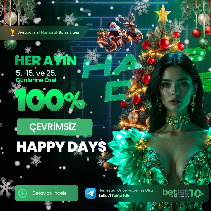 HAPPY DAYS BONUSU AKTİF      Minimum 100₺  Maksimum 3000₺ Yatırımınıza Özel %...