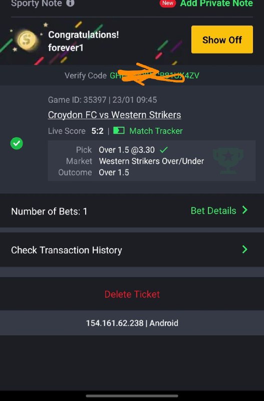 CONGRATULATIONS    SURE 3 ODDS WOOOOON    LET'S KEEP IT BURNING