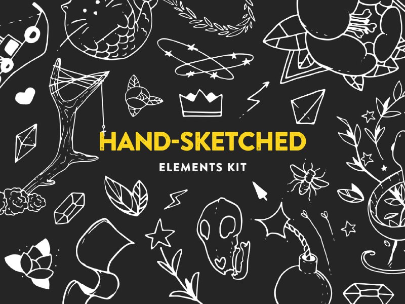 Hand-Sketched Vector Elements | #векторы    Бесплатная подборка содержит свыш...