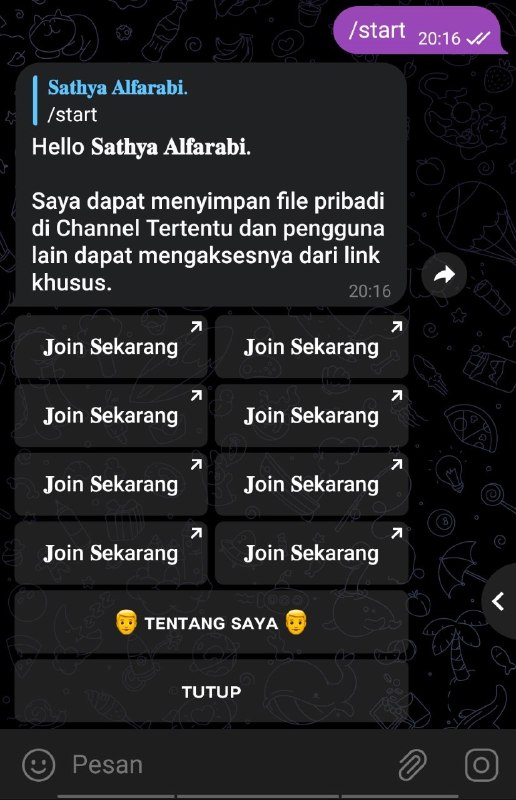 𝗕𝗢𝗧 𝗦𝗛𝗔𝗥𝗘𝗟𝗜𝗡𝗞 / 𝗙𝗜𝗟𝗘𝗦𝗛𝗔𝗥𝗜𝗡𝗚      Hai buat kamu yang ingin merintis membuat ch...