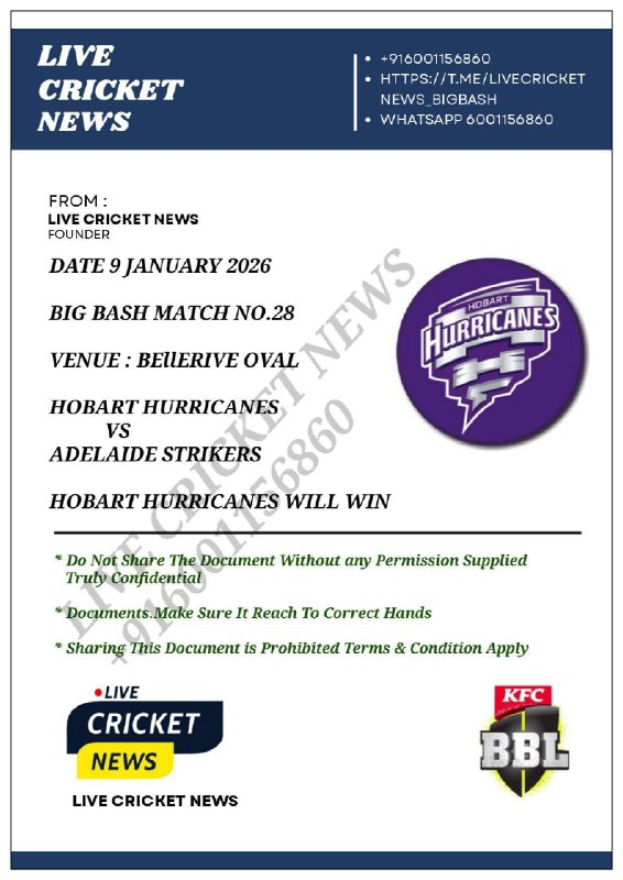 WELCOME TO THE CRICKET NEWS  MATCH NO. 28 :: BIG BASH LEAGUE - :: ( VIP MATCH...