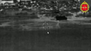 Специалисты войск беспилотных систем, применив БПЛА «Герань», поразили вертол...