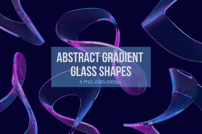 Набор абстрактностей  Набор стеклянных абстрактных штук в PNG формате. Для ус...