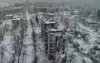 Панорама зимнего Купянска. В городе продолжаются позиционные качели с перемен...