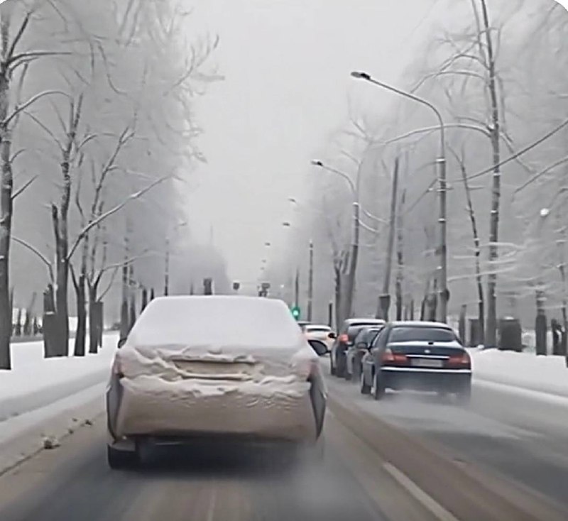 Что это? Пофигизм или лень? Водятел всерьёз считает допустимым выезжать в гор...