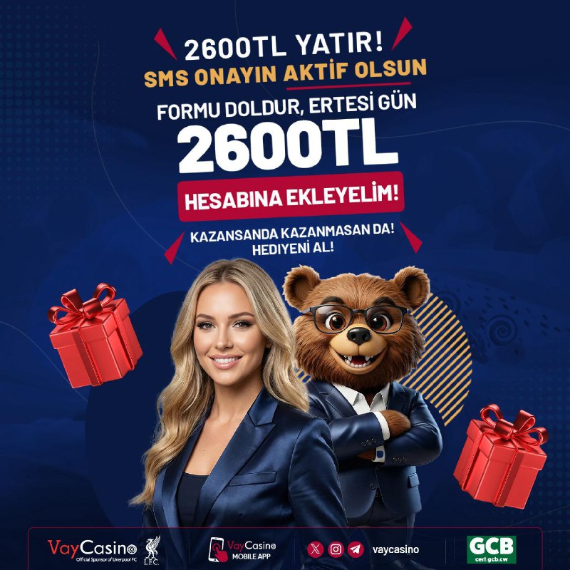 Vaycasino'dan 2600₺ Nakit Ödül    2600TL Yatırım YAP!  SMS Onayın Aktif Olsun...